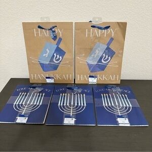 Celebrate It Hanukkah Gift Bags 5 Packs 10 Bags Jewish Holiday Menorah Dreidel